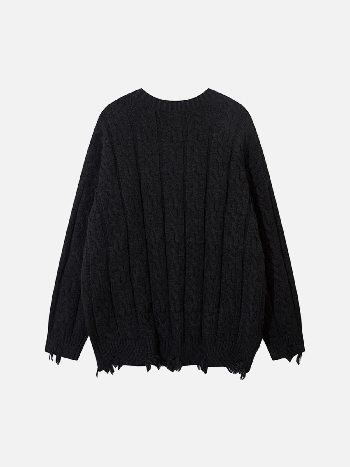 Vintage Curled dough twists Damage Flow Sweater