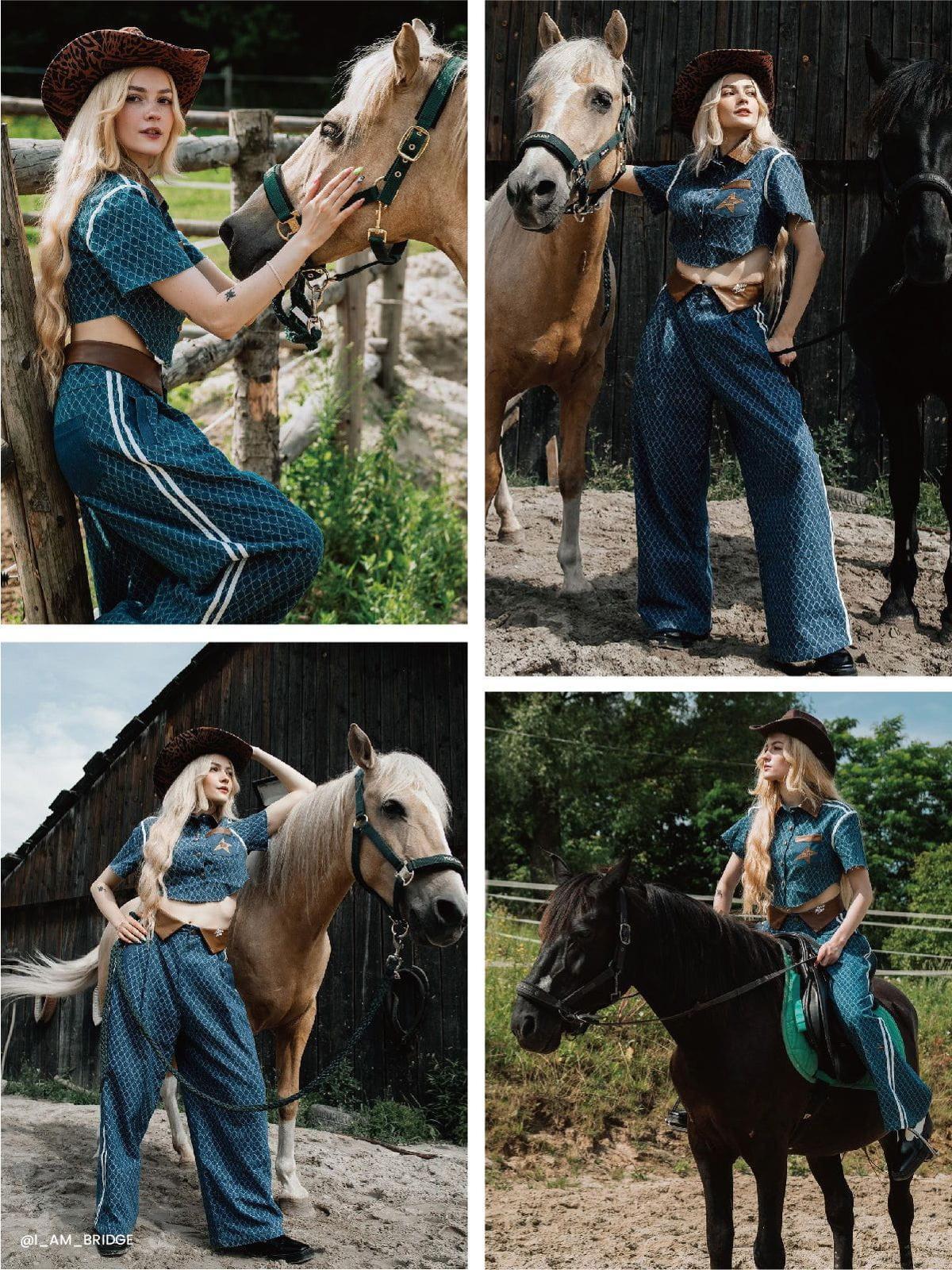 Vintage Denim Jacquard Baggy Jeans