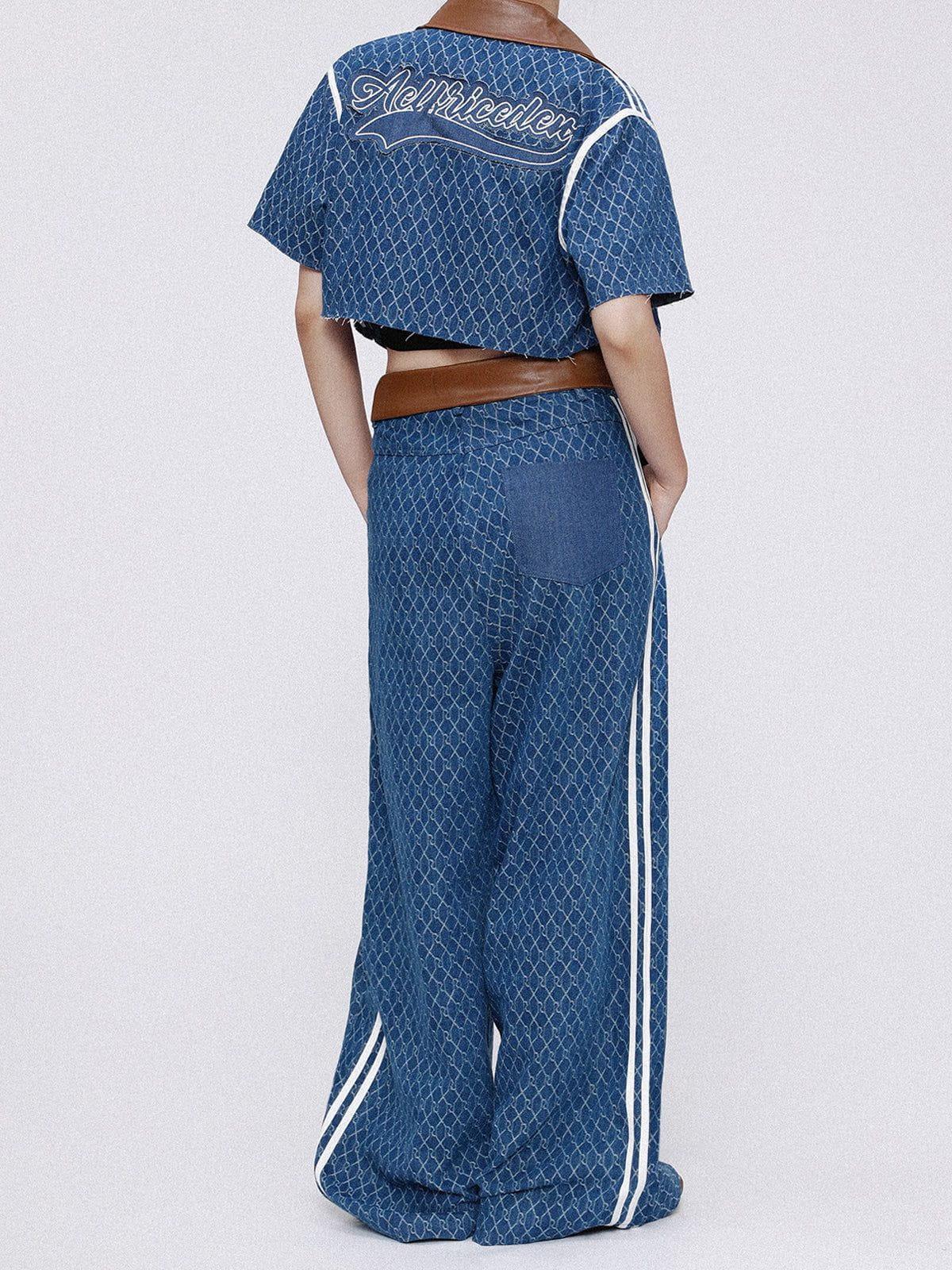 Vintage Denim Jacquard Baggy Jeans