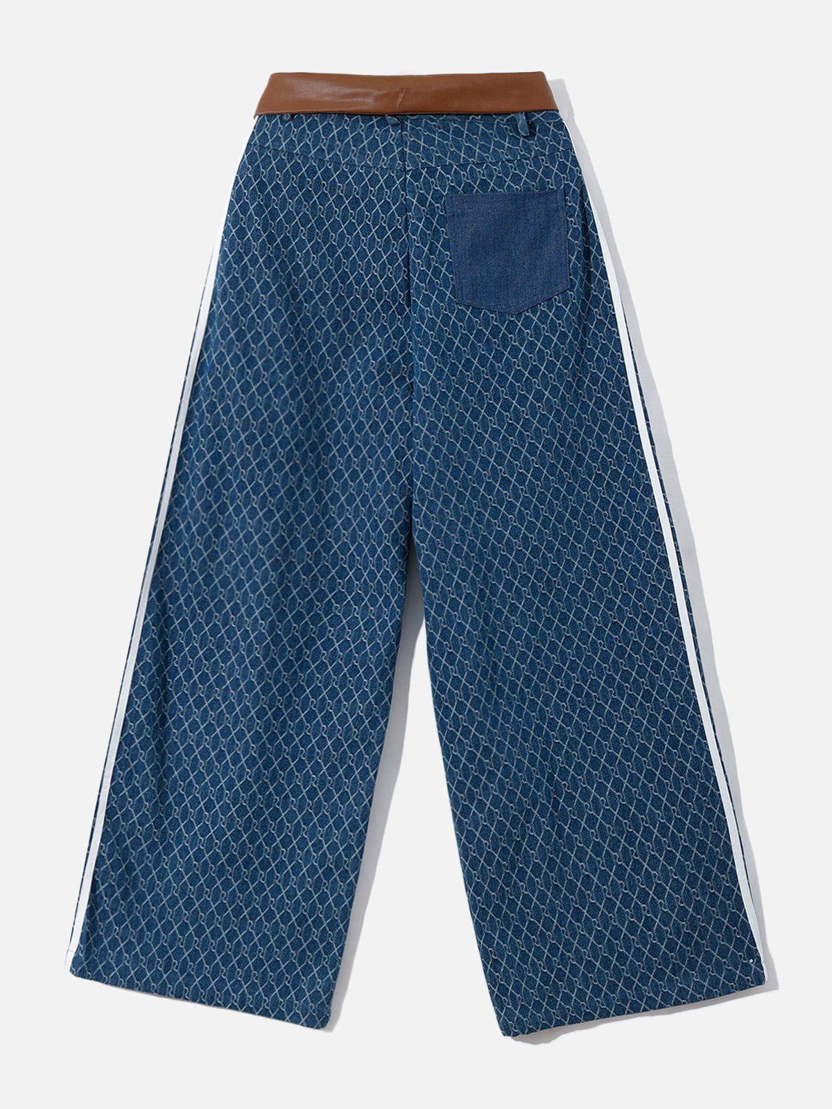 Vintage Denim Jacquard Baggy Jeans