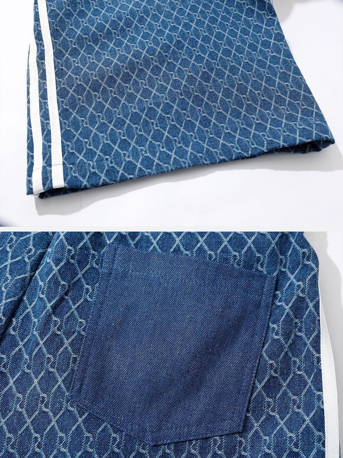 Vintage Denim Jacquard Baggy Jeans