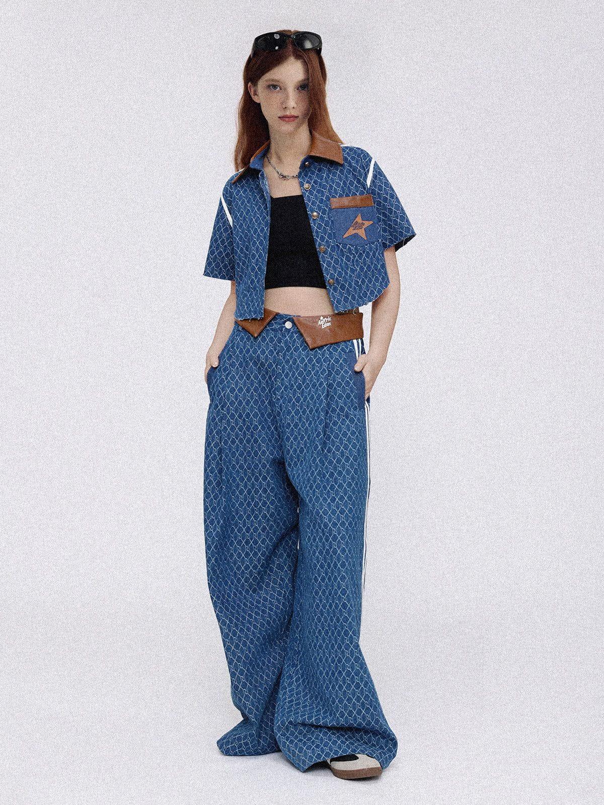 Vintage Denim Jacquard Baggy Jeans