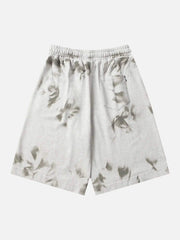Vintage Dirty Elastic Drawstring Loose Shorts