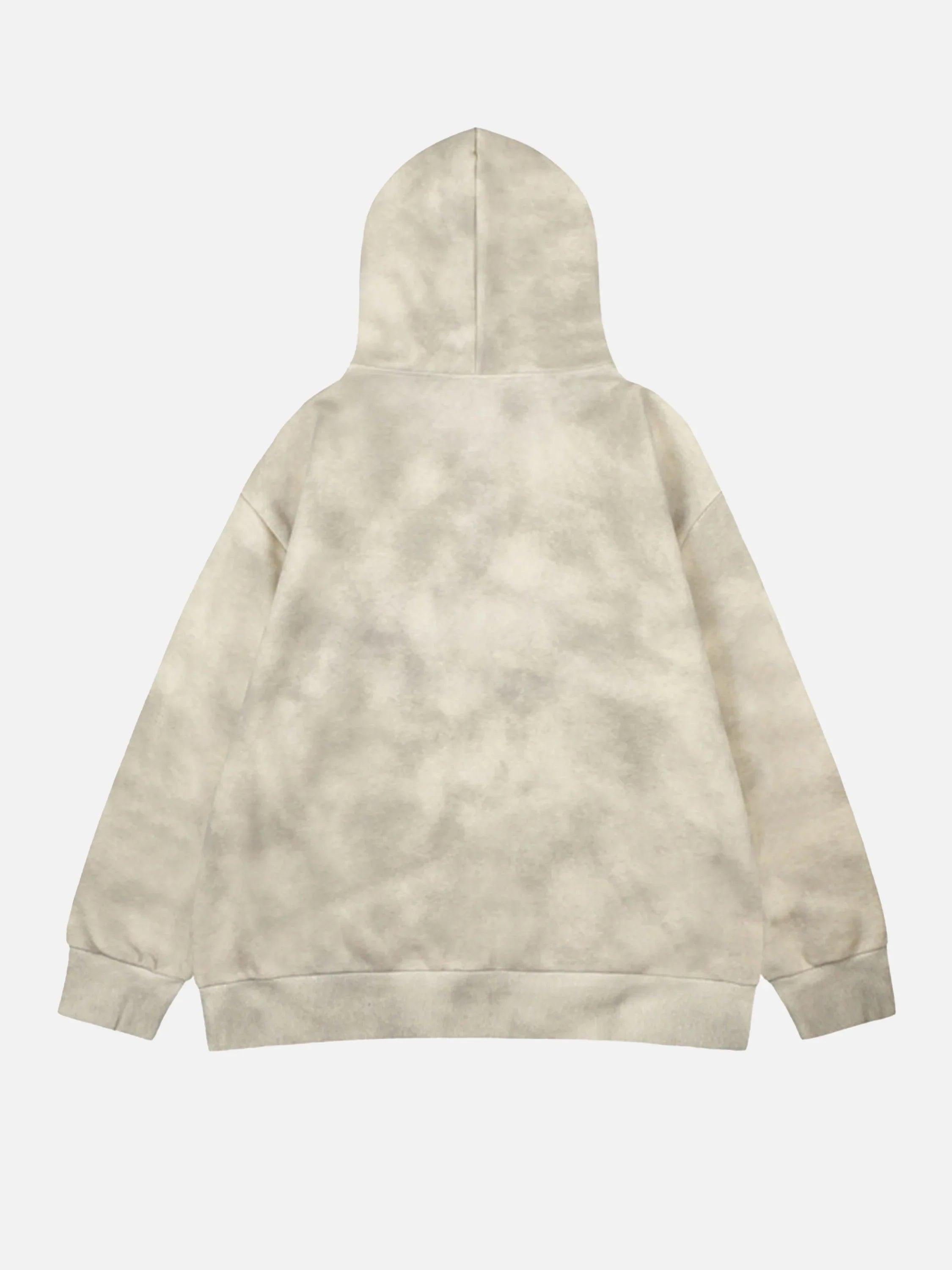 Vintage Dirty Tie-Dye Half Zip-Up Hoodie
