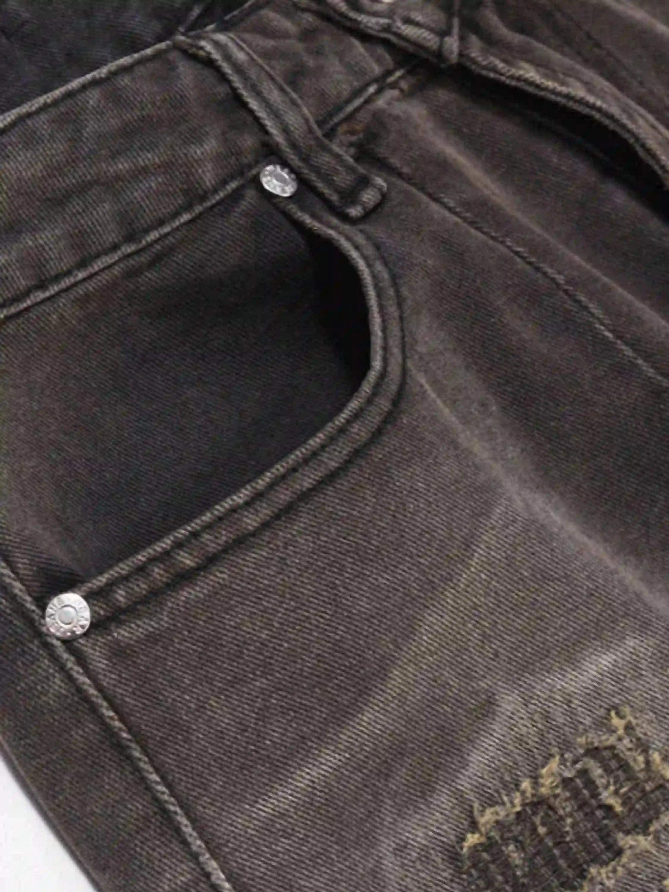 Vintage Distressed Denim Gradient Shorts