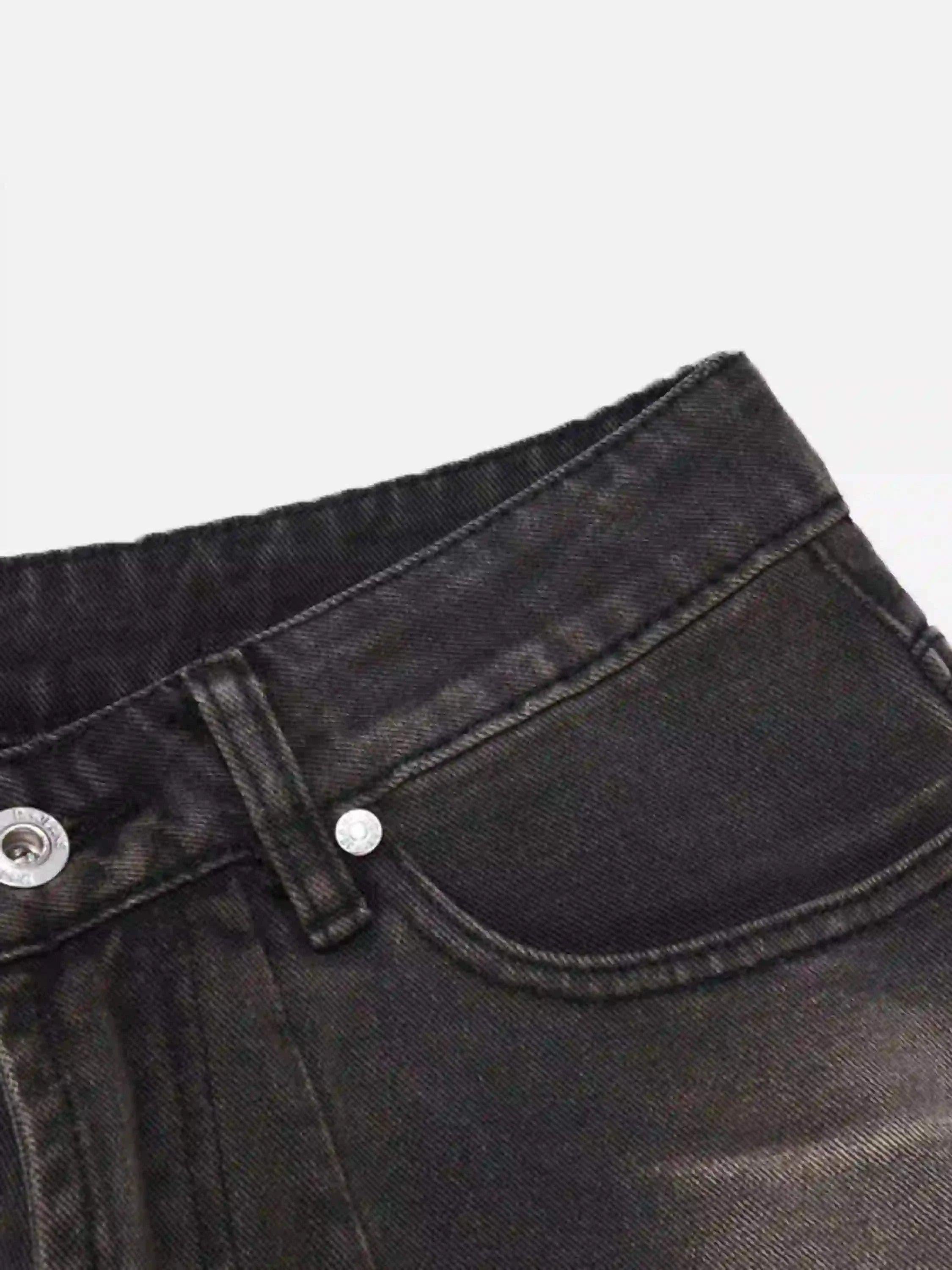 Vintage Distressed Denim Gradient Shorts