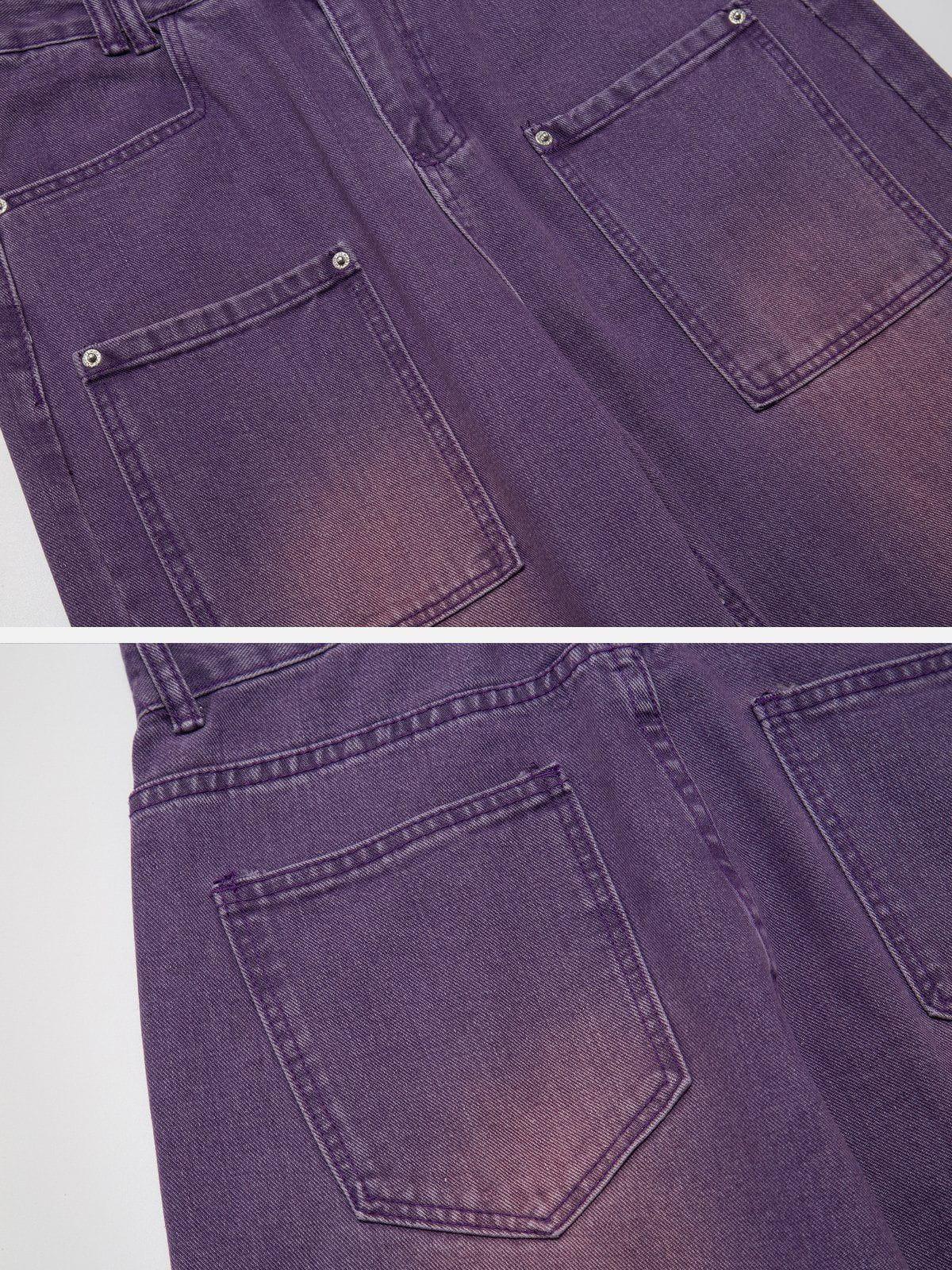 Vintage Distressed Large Pocket Jeans