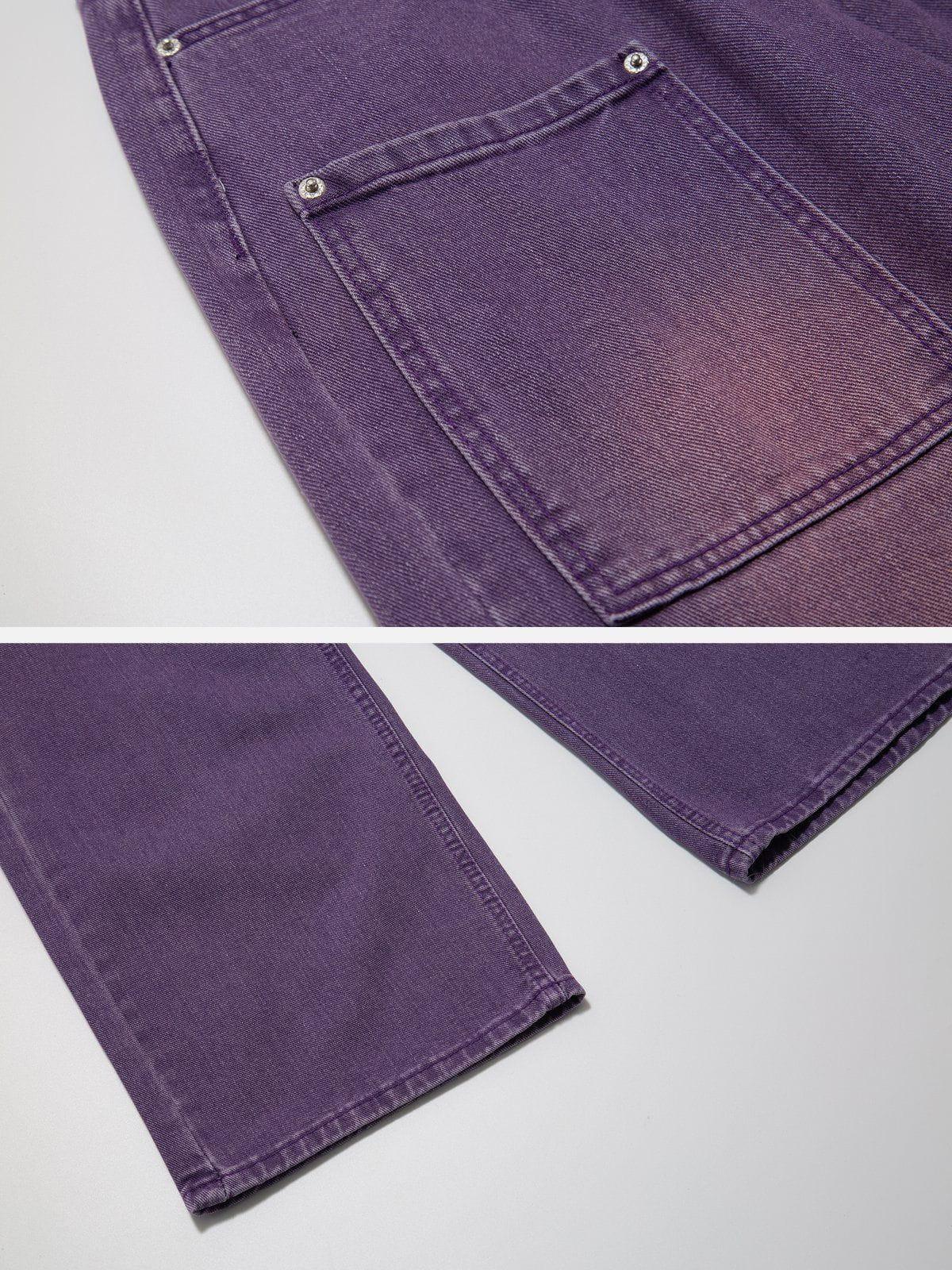 Vintage Distressed Large Pocket Jeans