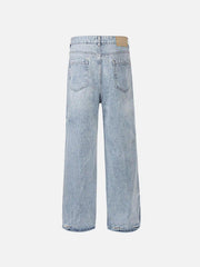 Vintage Distressed Slim Straight-Leg Jeans