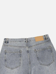 Vintage Distressed Slim Straight-Leg Jeans