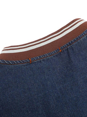 Vintage Distressed Washed Gradient Denim T-Shirt