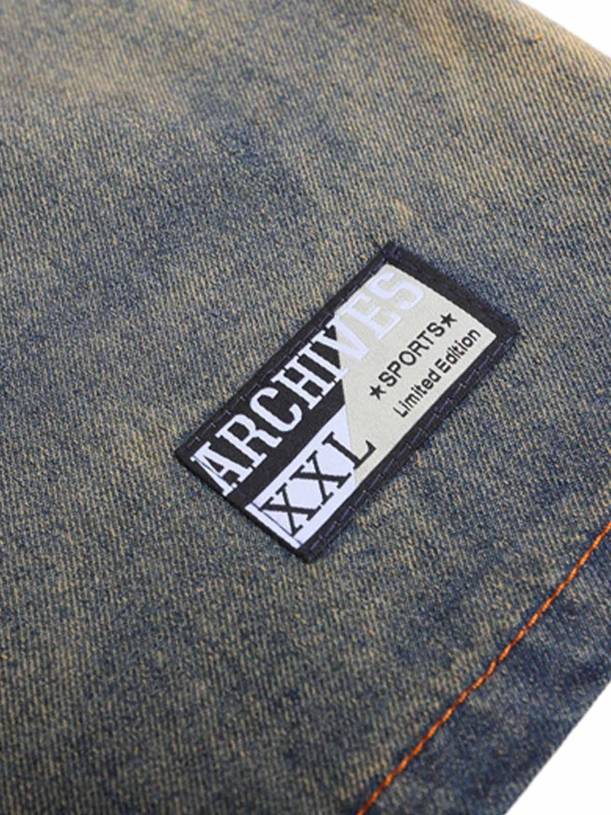 Vintage Distressed Washed Gradient Denim T-Shirt