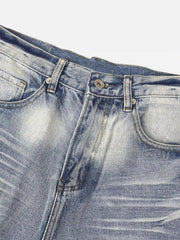 Vintage Distressed Washed Straight Jeans