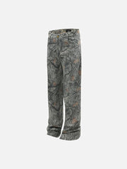 Vintage Fallen Leaves Jeans