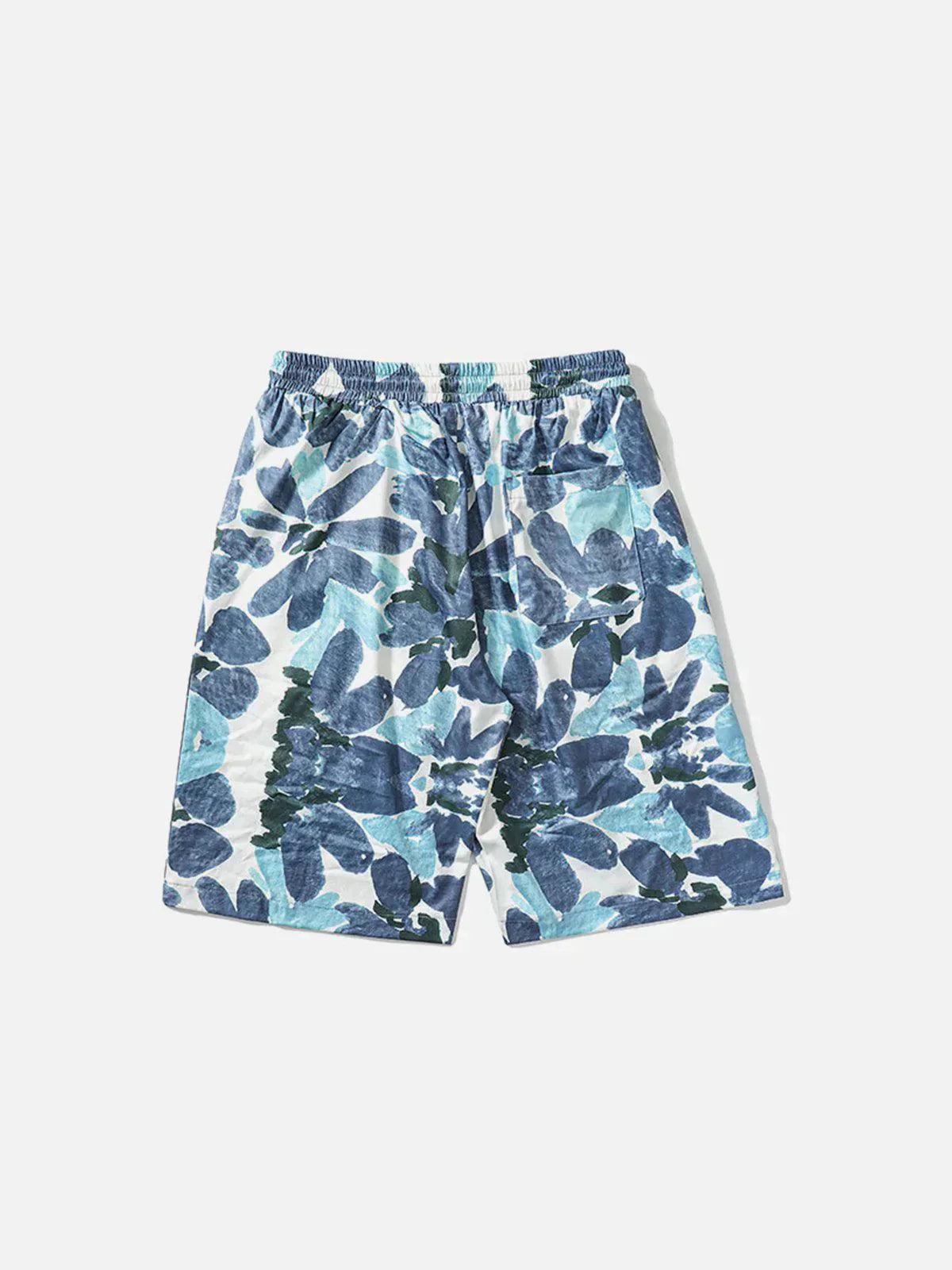 Vintage Floral Oil Painting Beach Shorts
