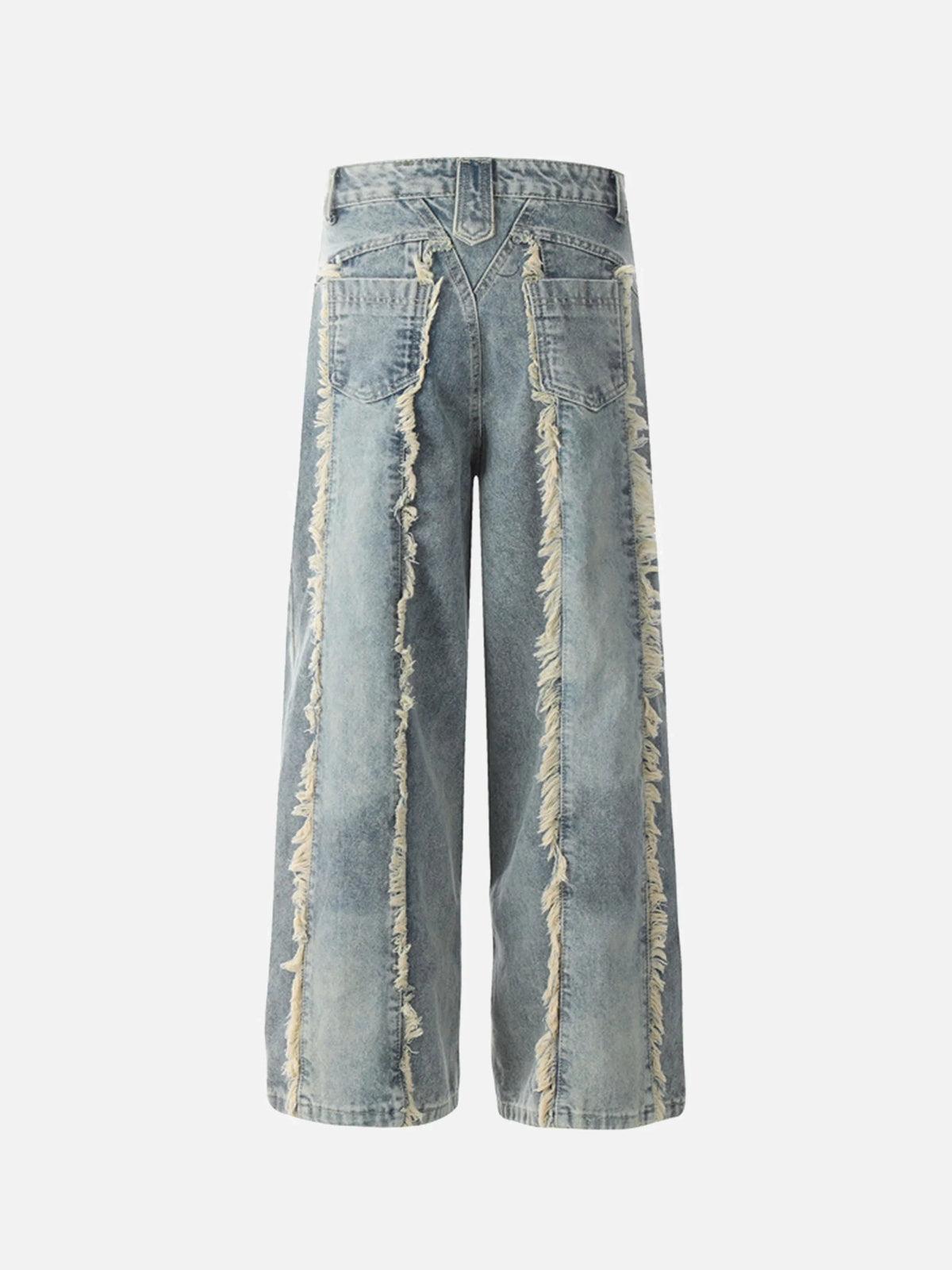 Vintage Fringed Raw-Edge Jeans