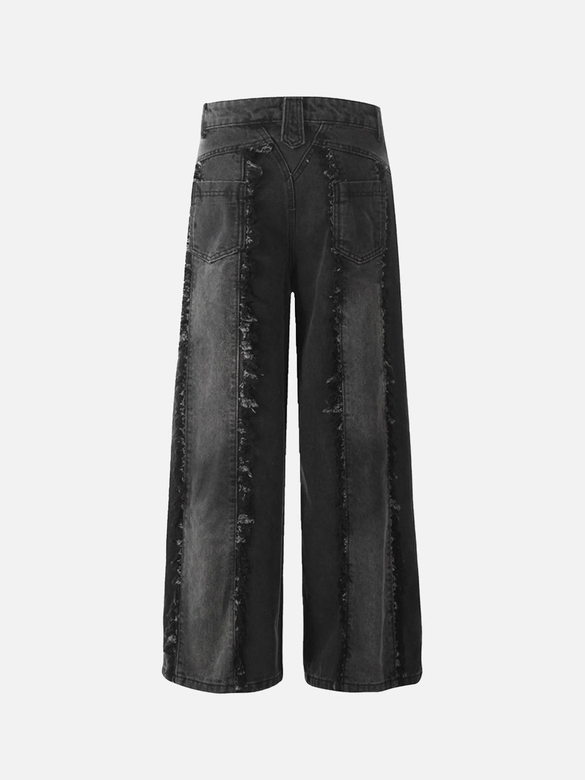 Vintage Fringed Raw-Edge Jeans