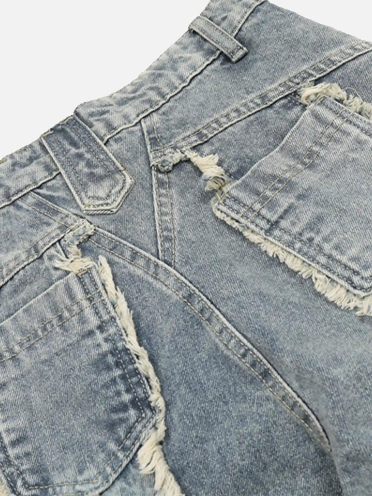 Vintage Fringed Raw-Edge Jeans