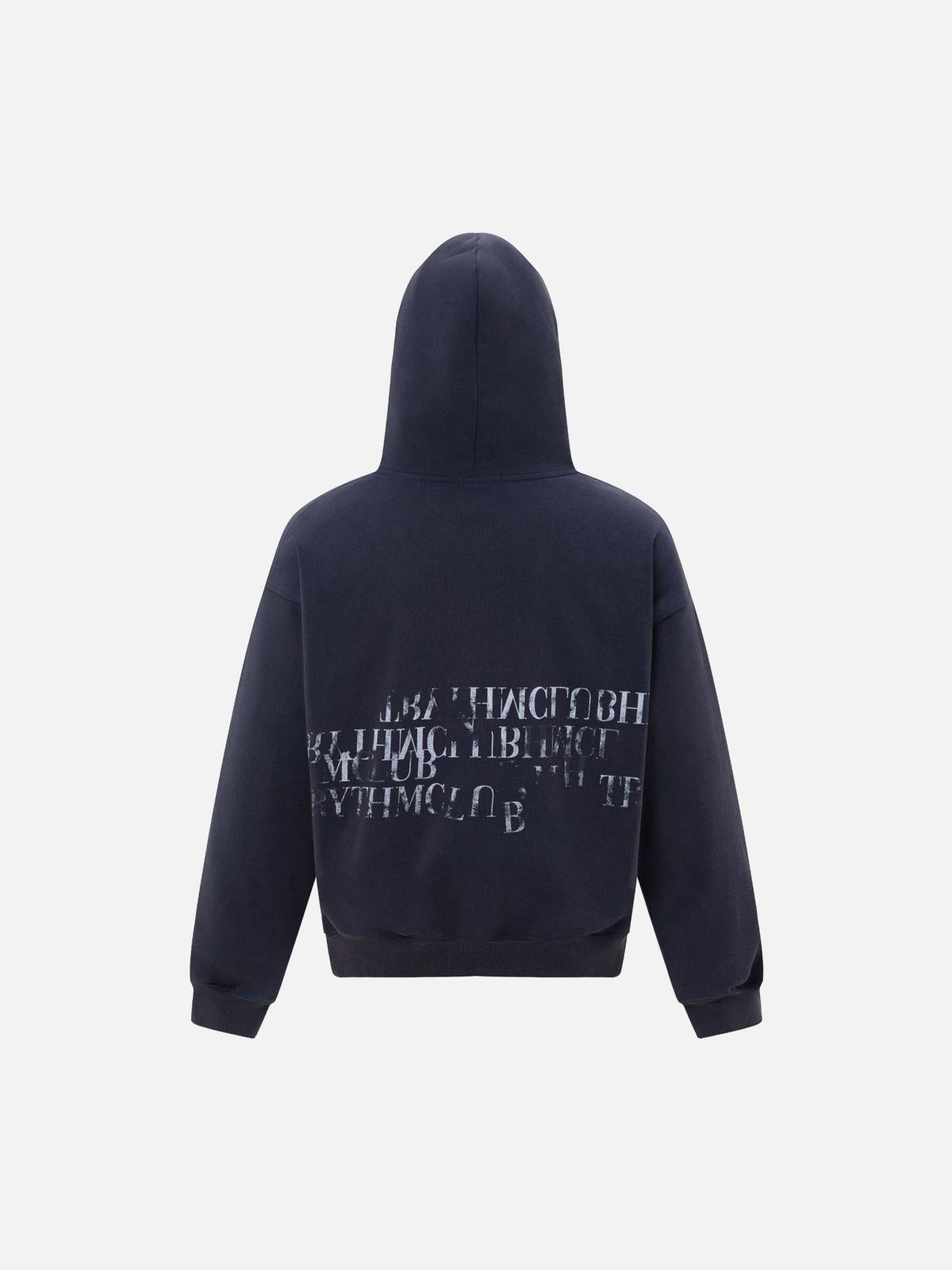 Vintage Gradient Slogan Letters Print Hoodie