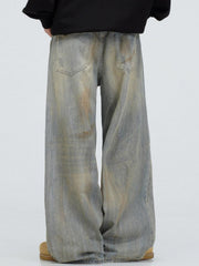 Vintage Graffiti Washed Distressed Jeans