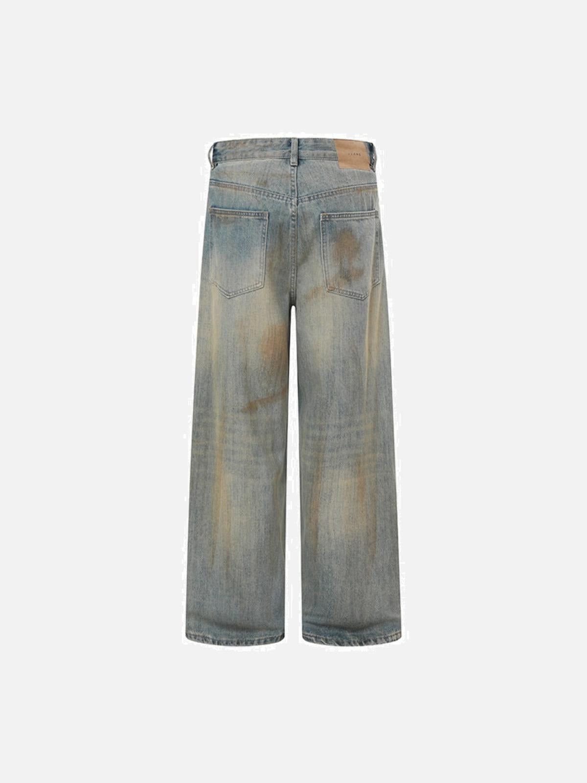 Vintage Graffiti Washed Distressed Jeans