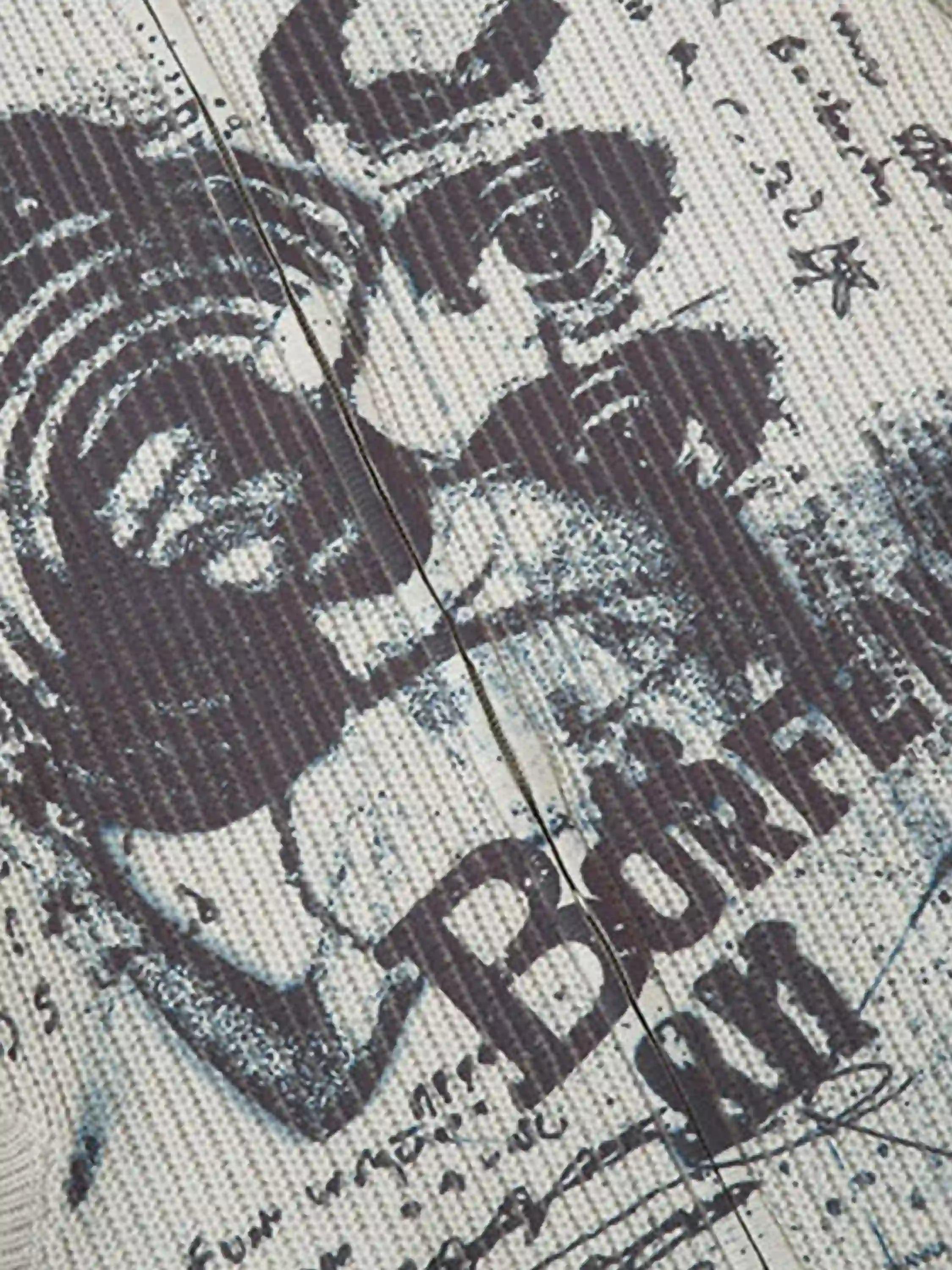 Vintage Graffiti Zip-Up Cardigan