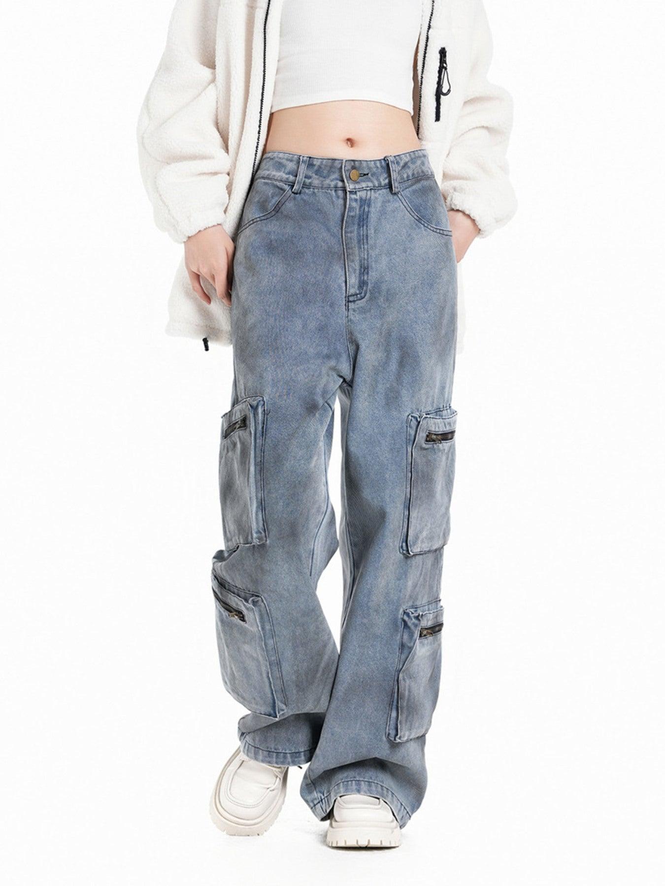 Vintage Jet Multi-Pocket Workwear Jeans