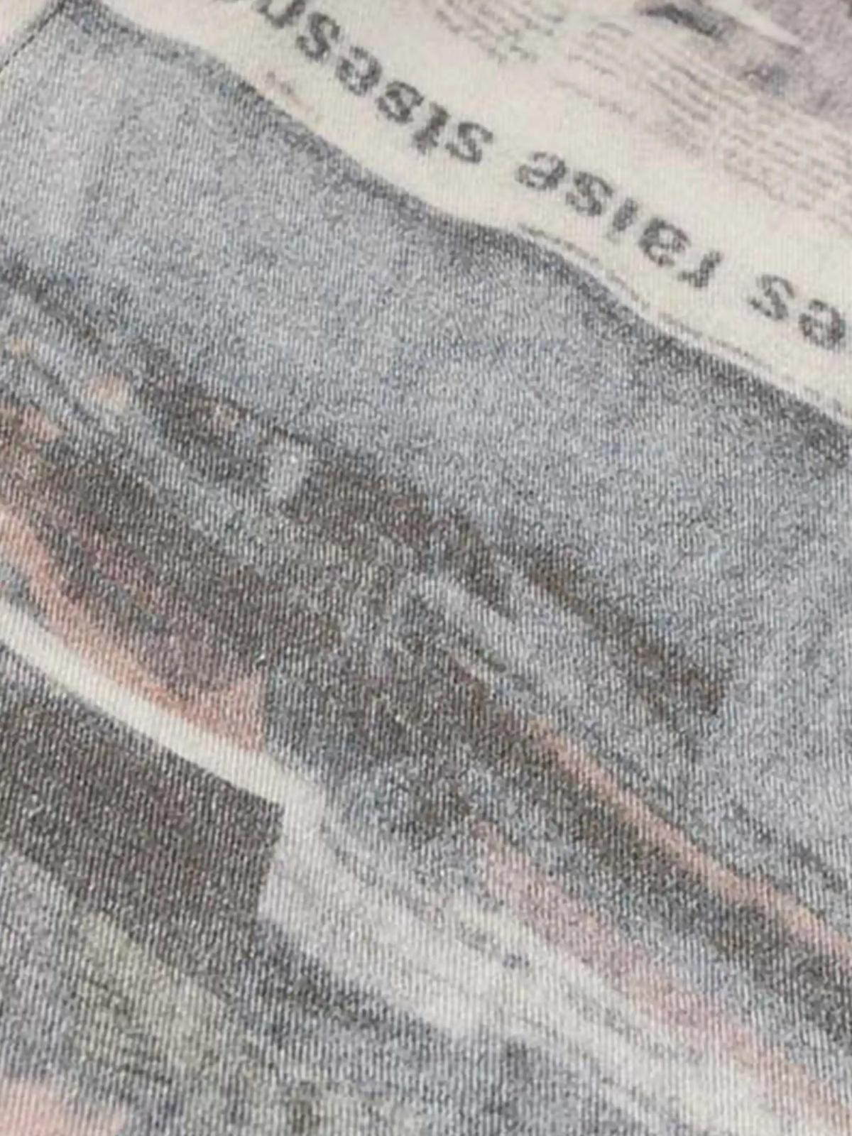 Vintage Newspaper Digital Print Pants