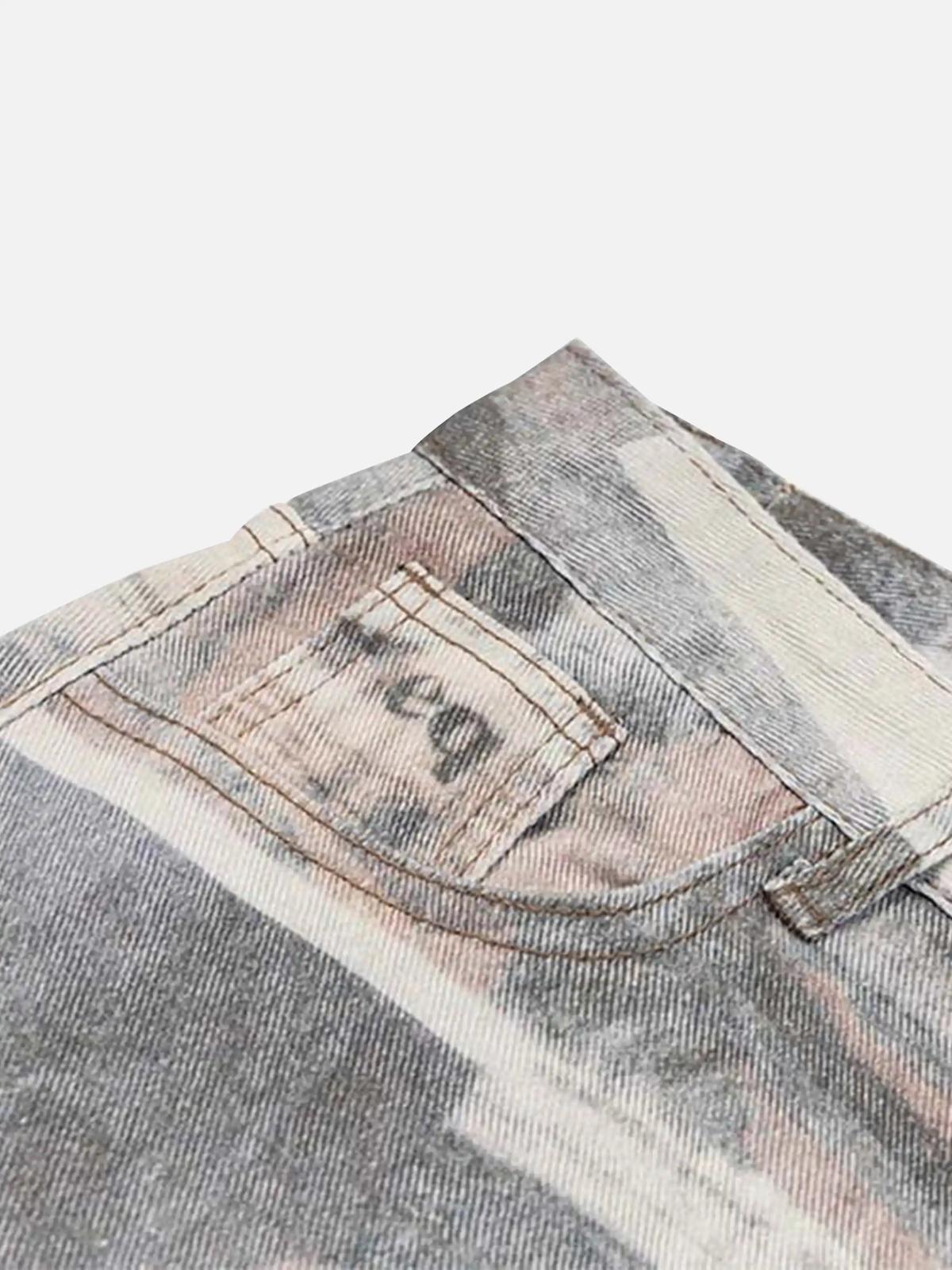 Vintage Newspaper Digital Print Pants