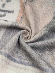 Vintage Newspaper Digital Print Pants