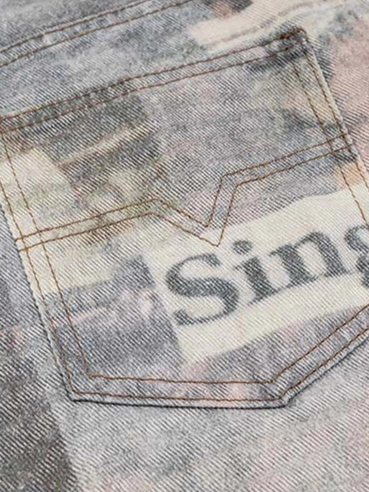 Vintage Newspaper Digital Print Pants