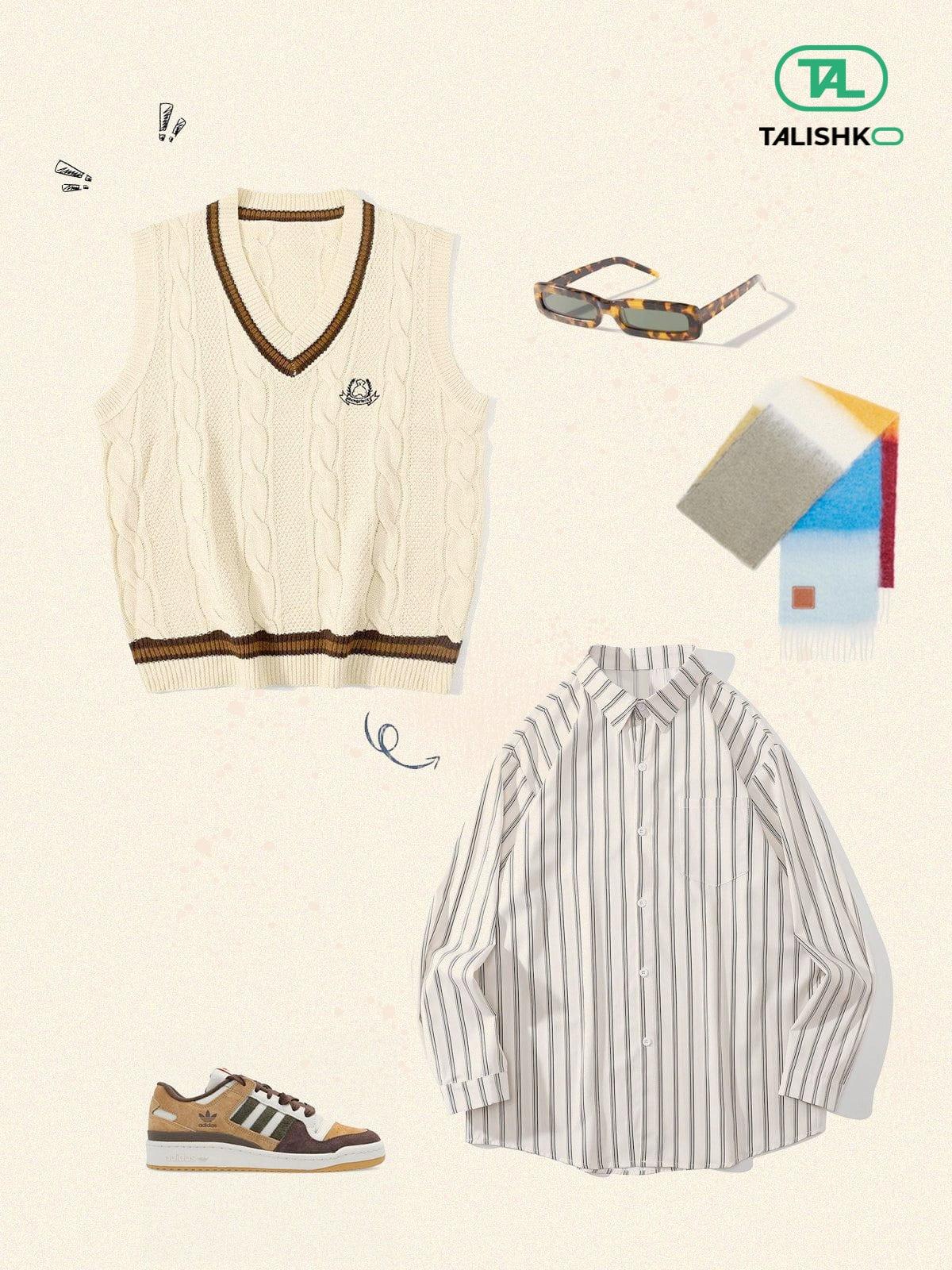 Vintage Preppy Style Knit Sweater Vest