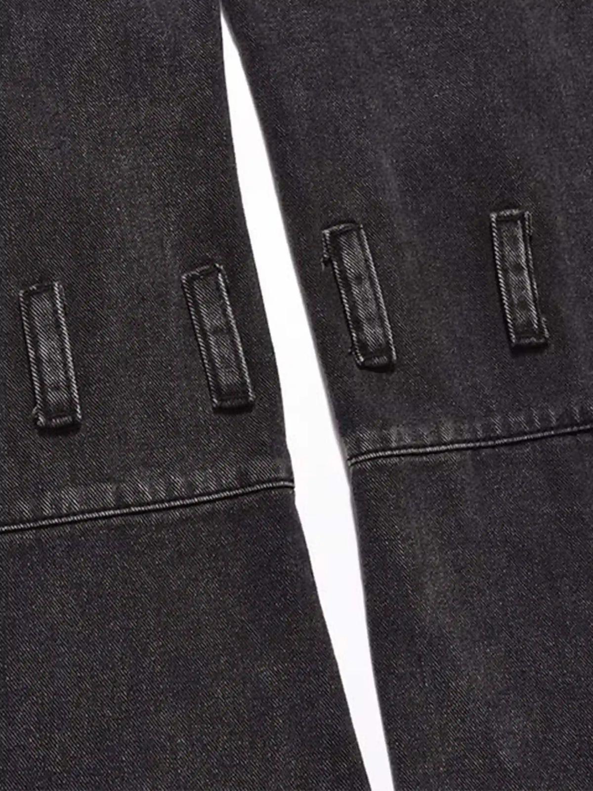 Vintage Punk Distressed Multi-Pocket Jeans