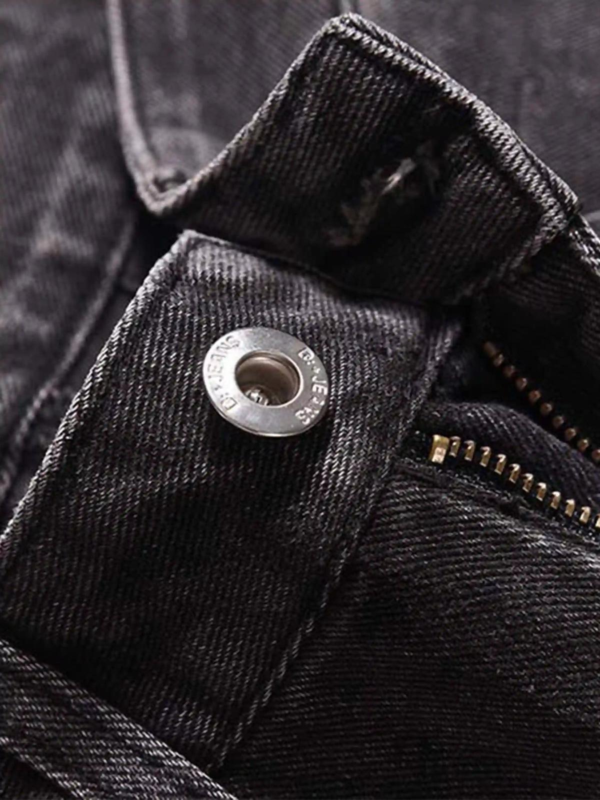 Vintage Punk Distressed Multi-Pocket Jeans