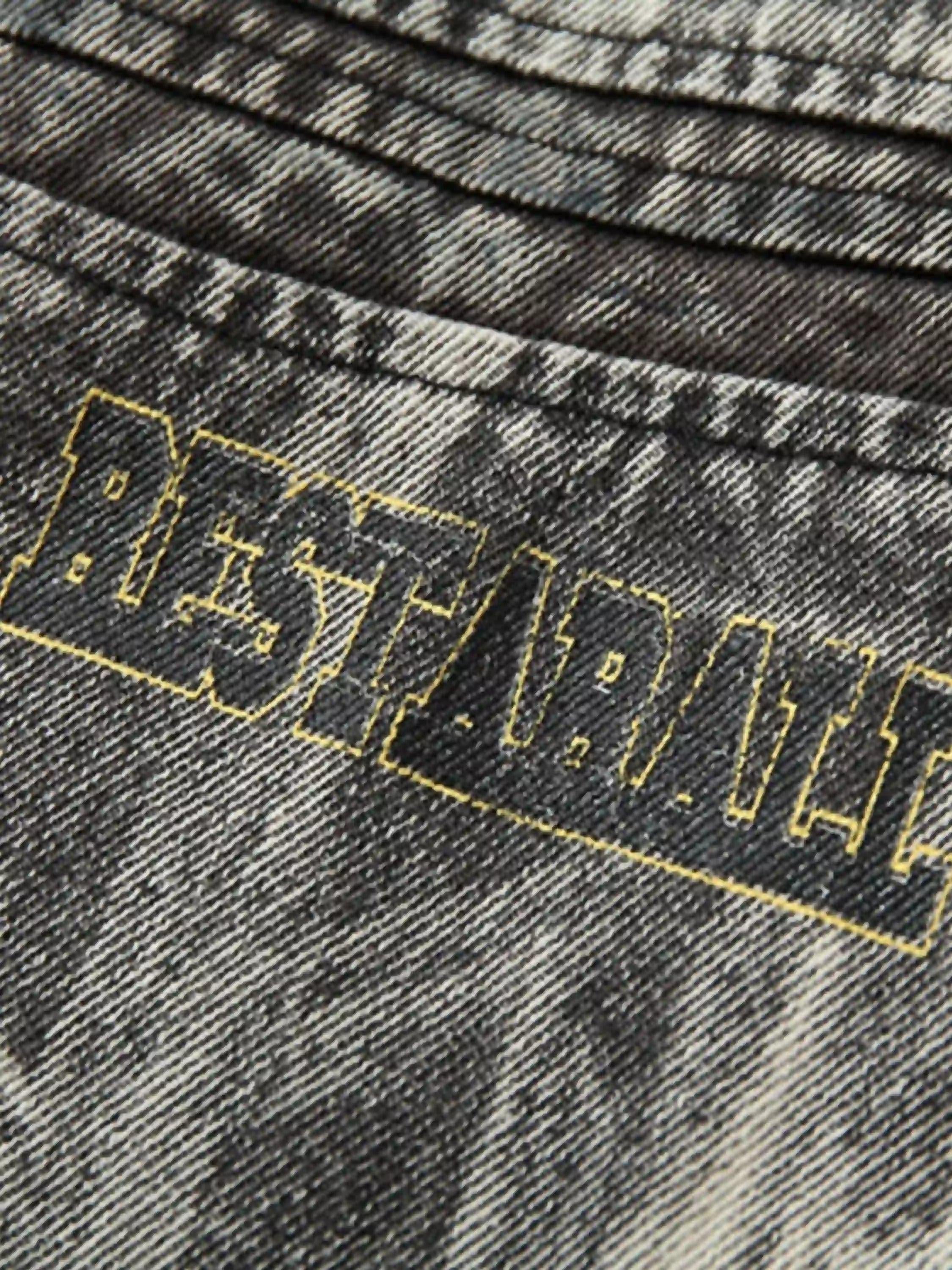 Vintage Racing Distressed Print Zip-Up Collar Jacket