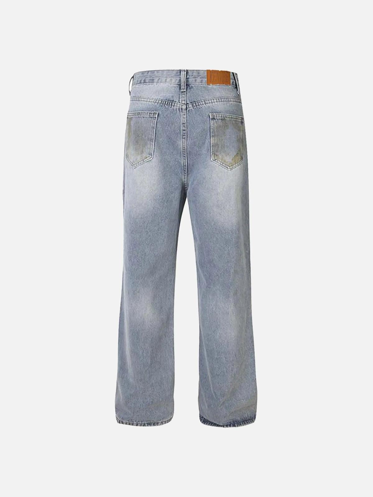 Vintage Ripped Graffiti Jeans