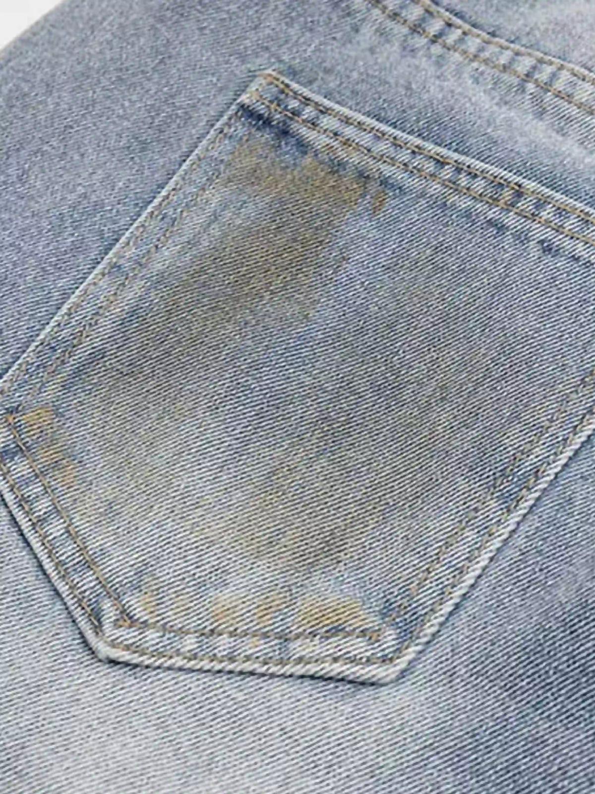 Vintage Ripped Graffiti Jeans