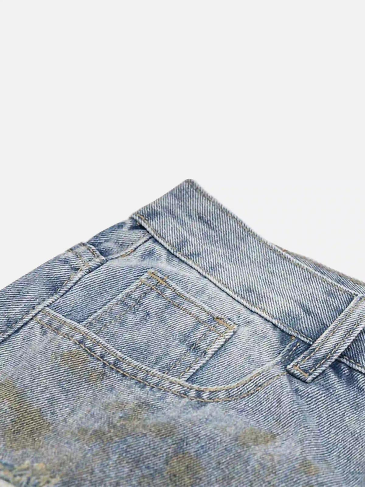 Vintage Ripped Graffiti Jeans