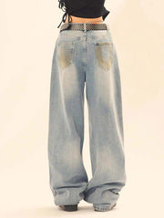 Vintage Ripped Graffiti Jeans