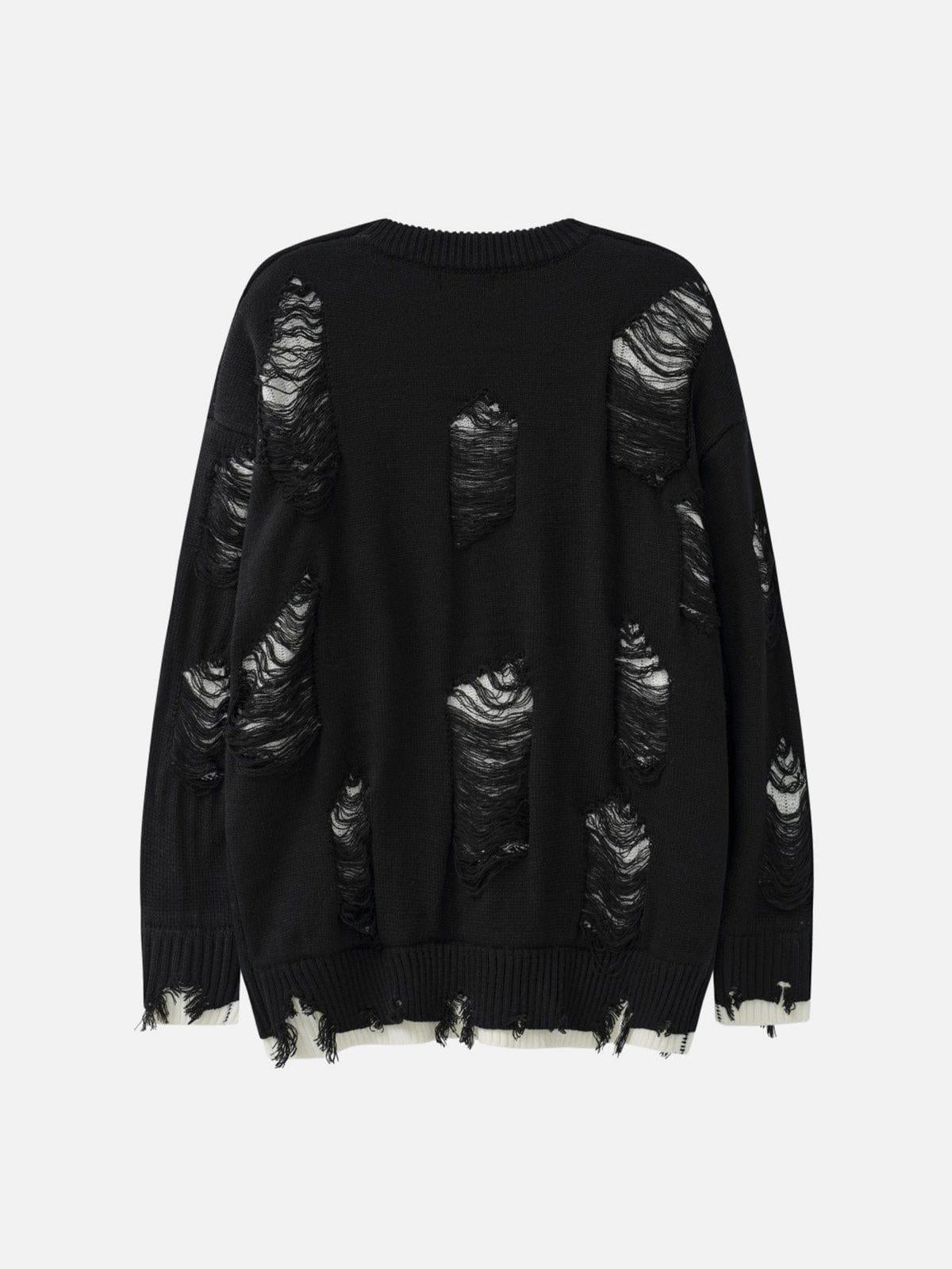Vintage Ripped Hole Oversized Sweater