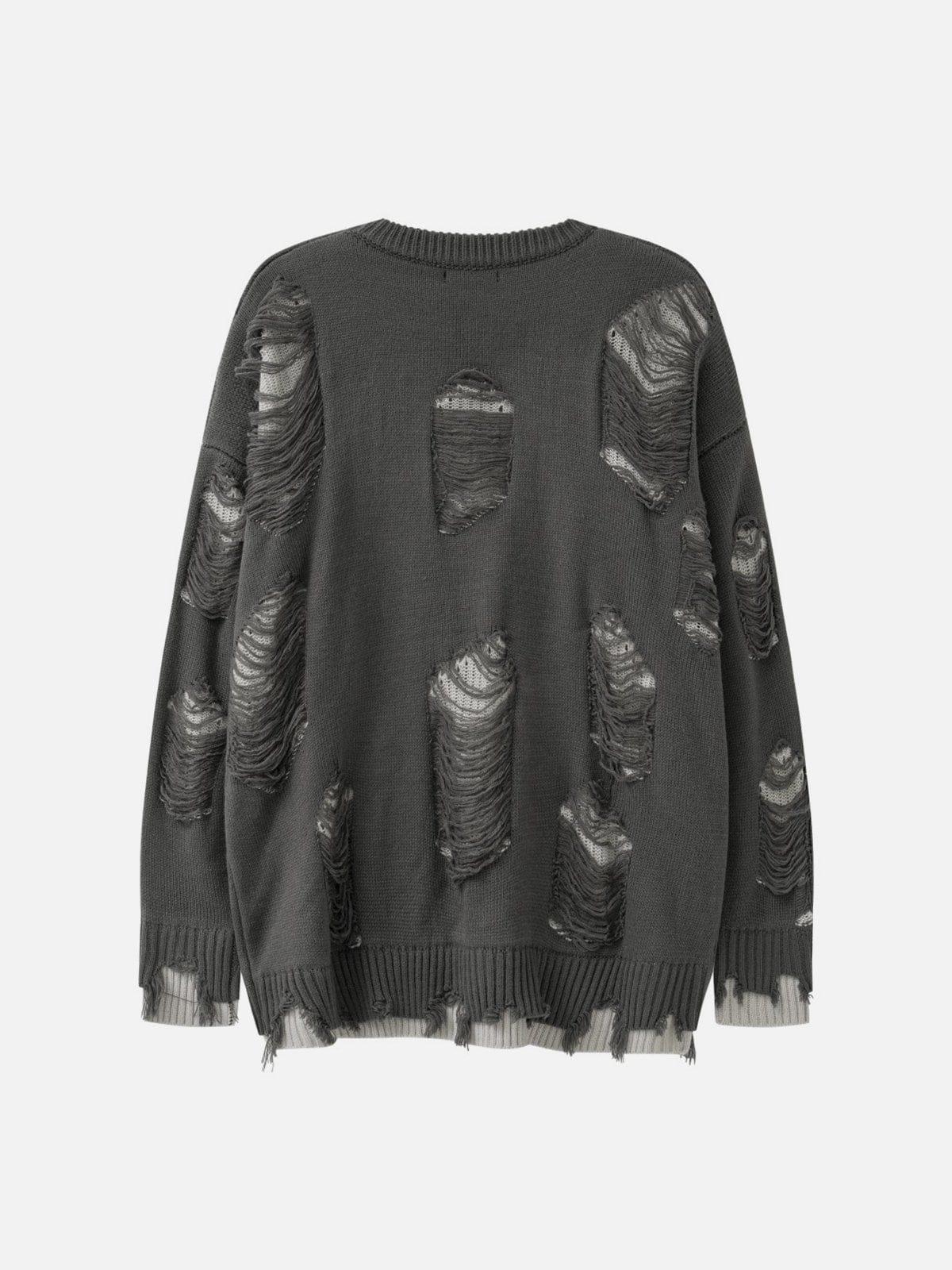 Vintage Ripped Hole Oversized Sweater