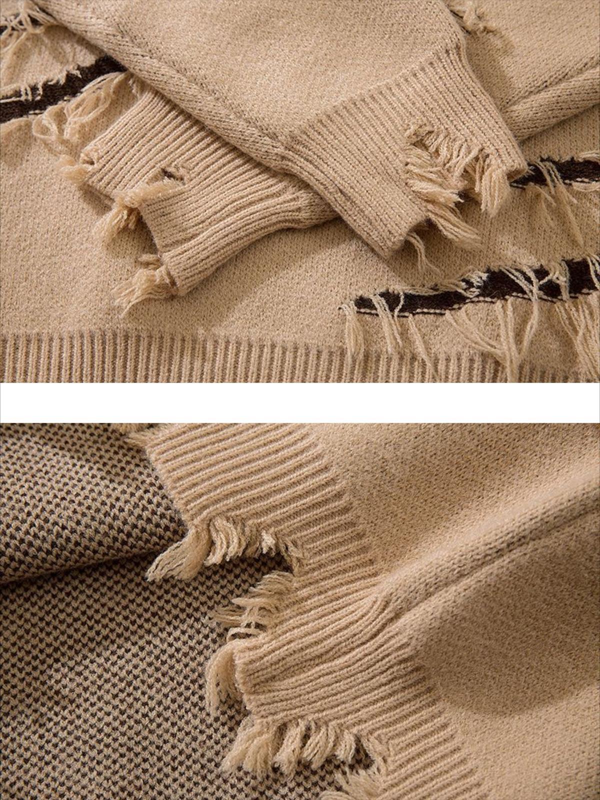 Vintage Ripped Lazy Style Sweater