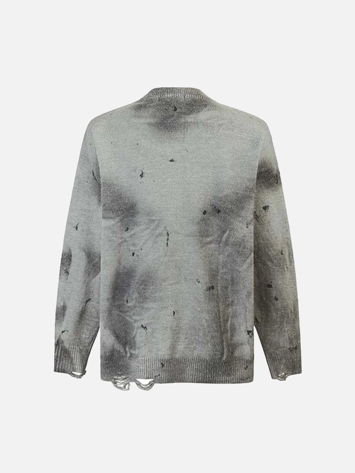 Vintage Ripped Tie-Dye Sweater
