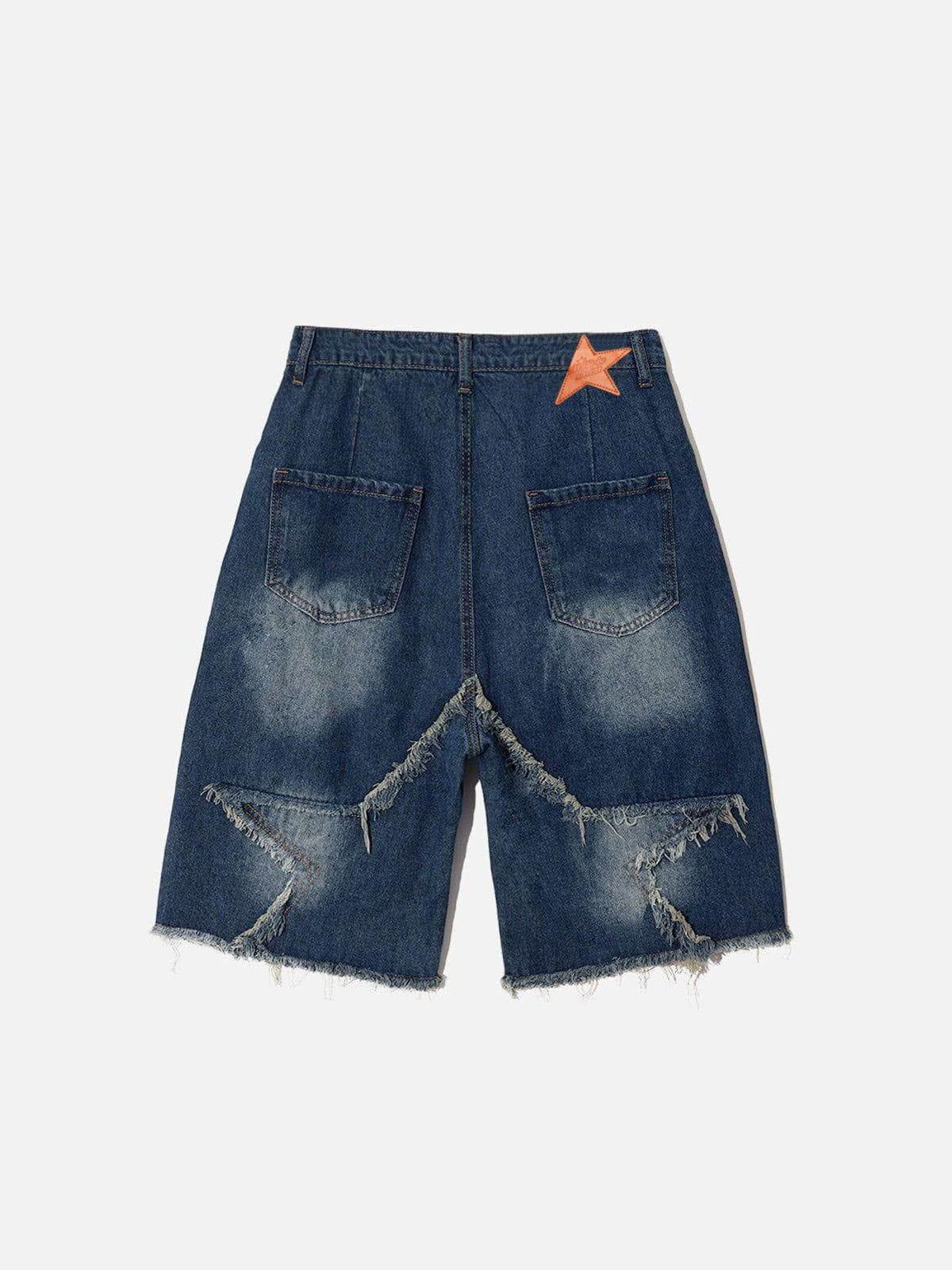 Vintage Starry Fringe Hem Jorts