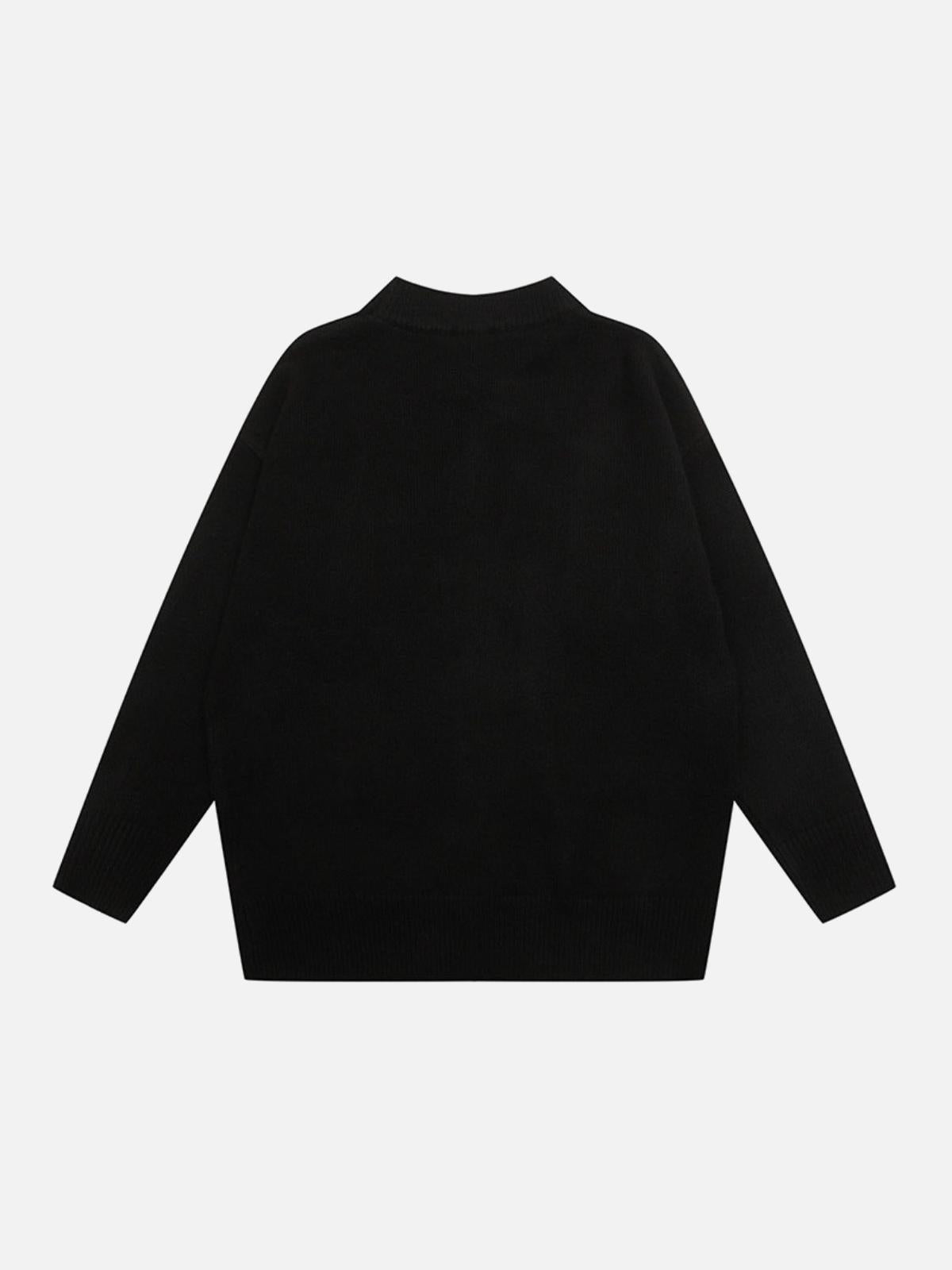 Vintage street Letter Embroidery Sweater