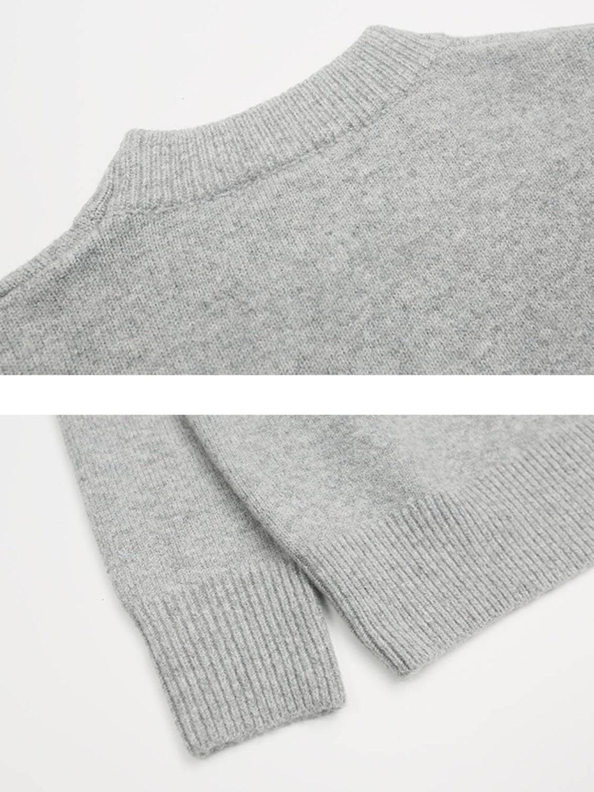 Vintage street Letter Embroidery Sweater