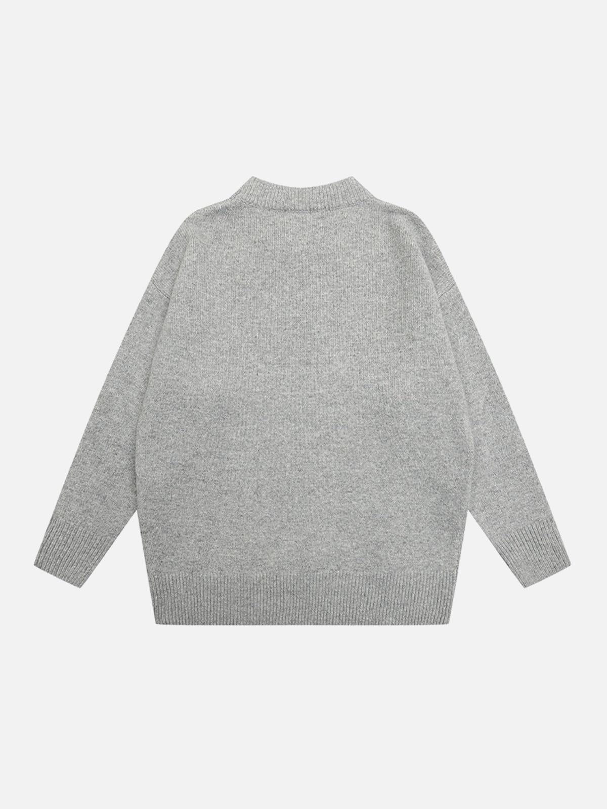 Vintage street Letter Embroidery Sweater