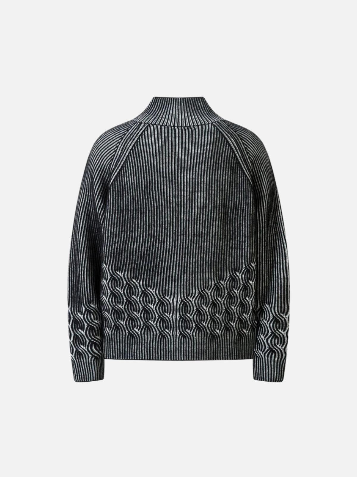 Vintage Turtleneck Zipper Cardigan
