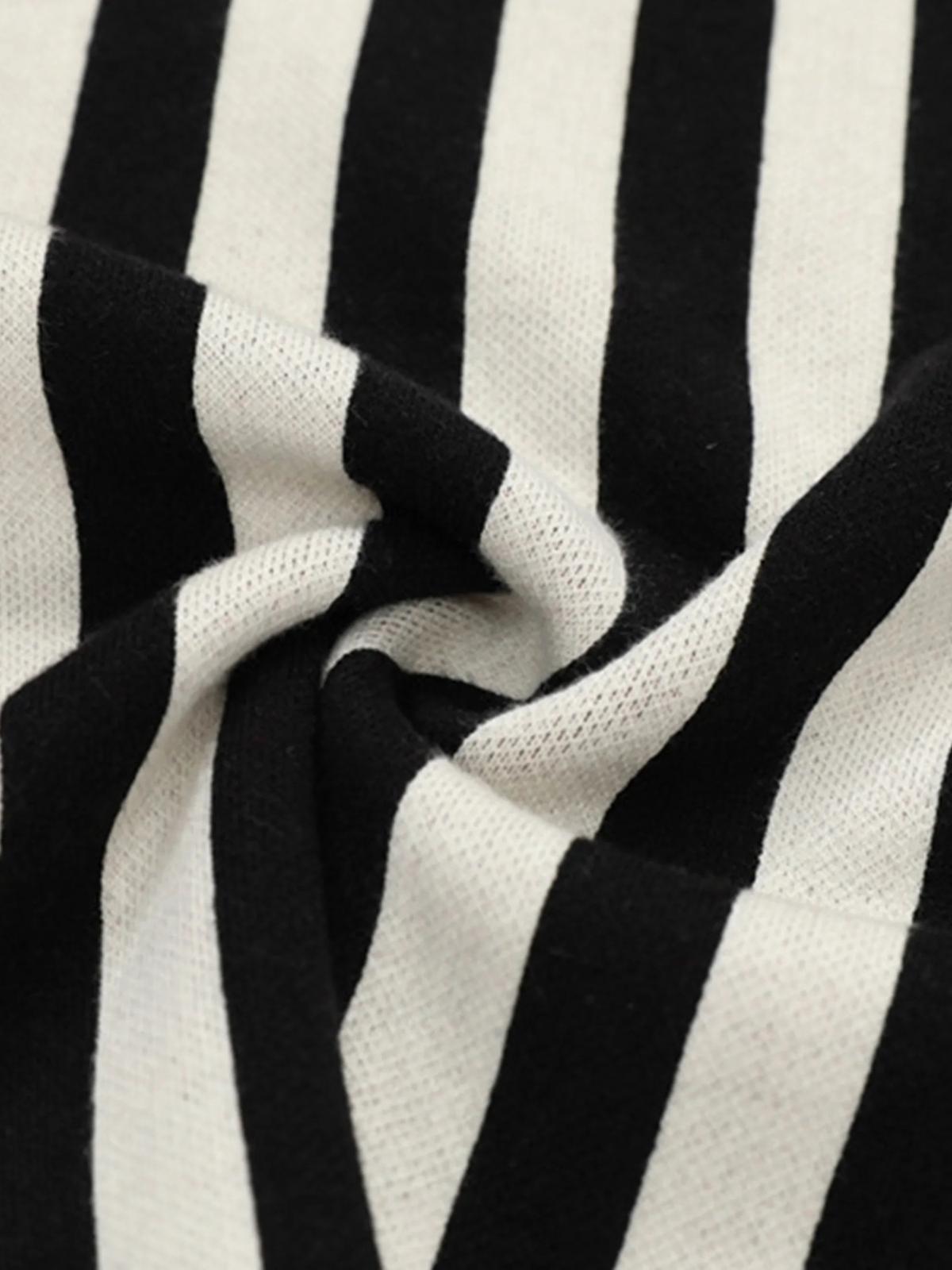 Vintage Vertical Striped Preppy V-Neck Sweater