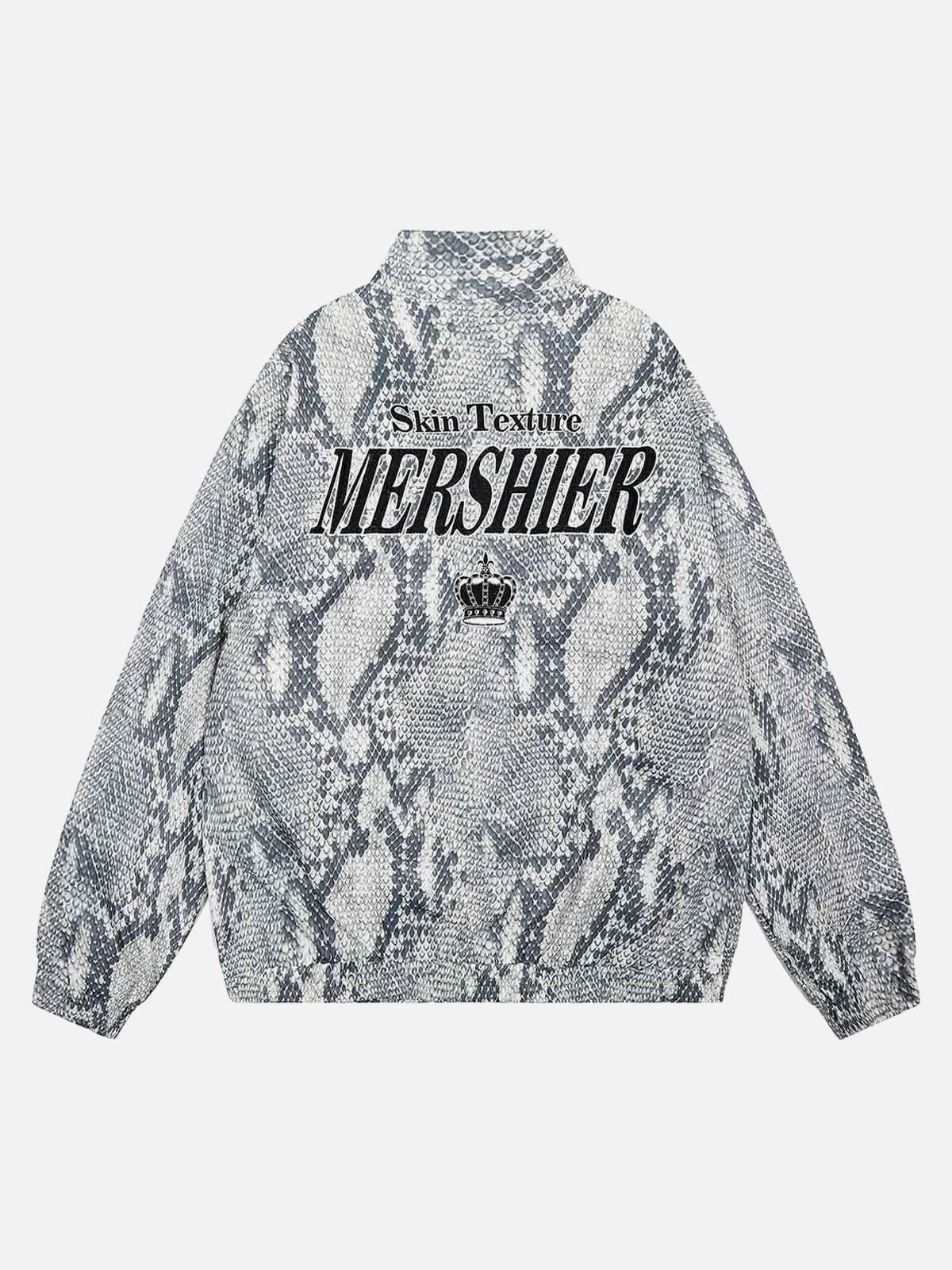 Vintage Vibe Print Windbreaker Jacket